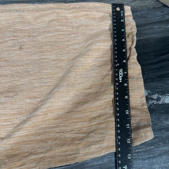 Athleta Womens Pants 26 Linen Textured Wide Leg Brown Pockets Beach Coastal - Picture 13 of 14